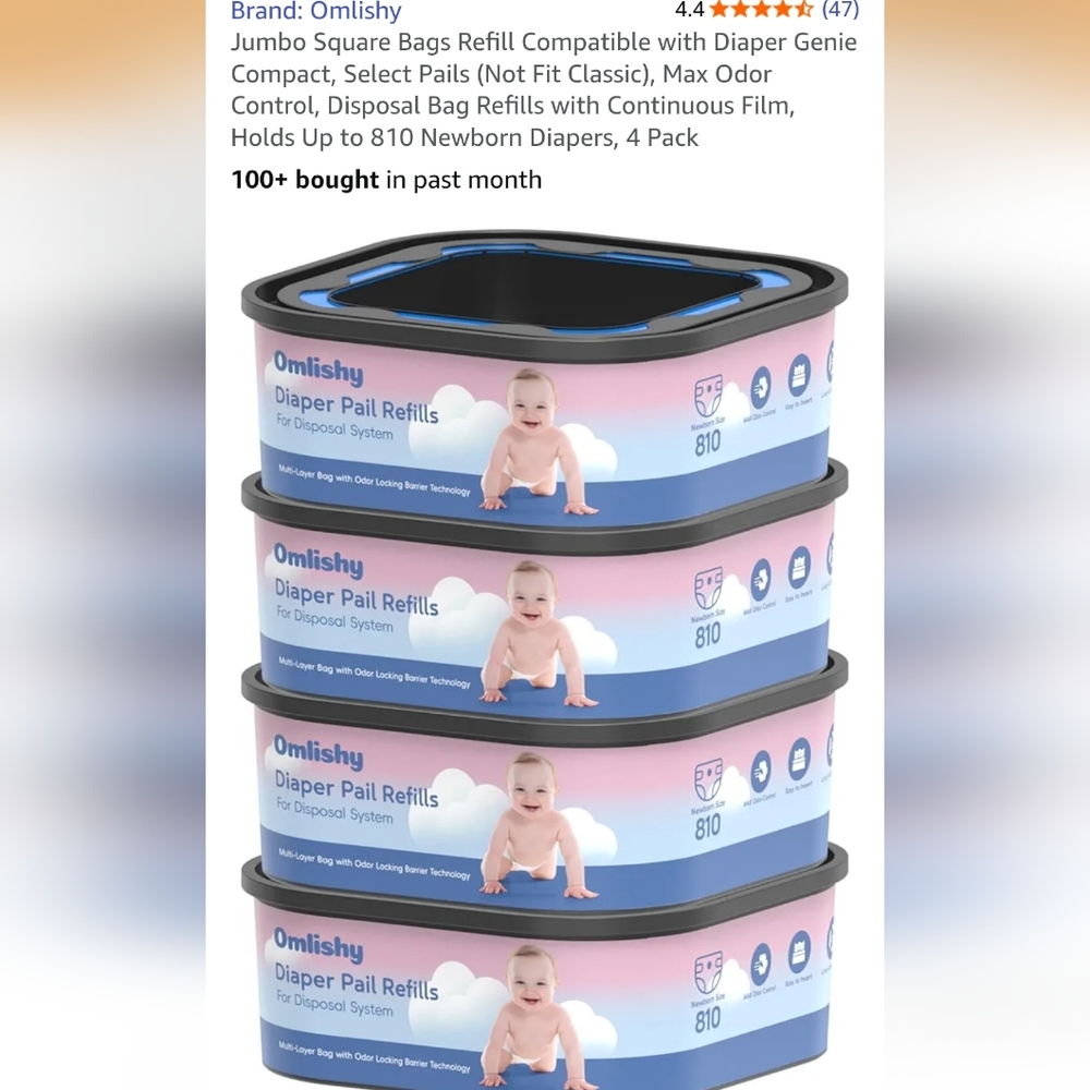 Diaper Pail Refills - 3 Pack-square